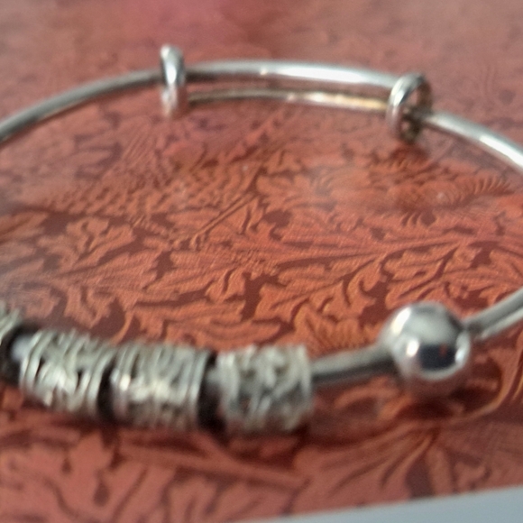 Sterling silver bracelet bangle adjustable, - Picture 4 of 10